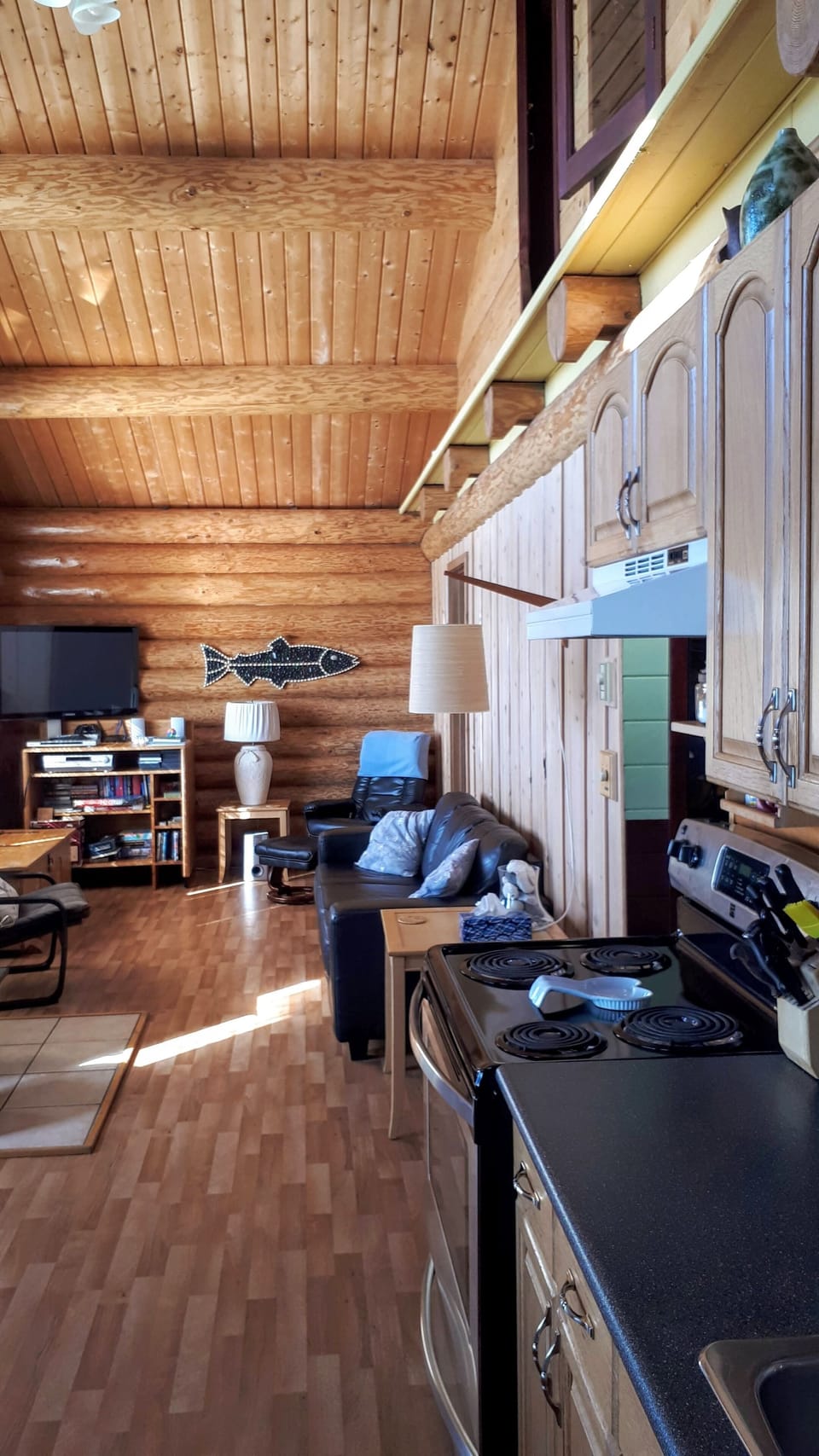 Living room, Sand Dollar Log Cabin
#texadaisland