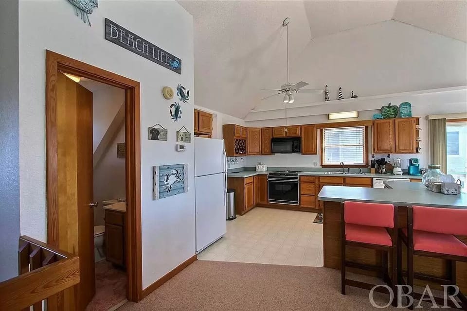 Convenient half bathroom upstairs.
