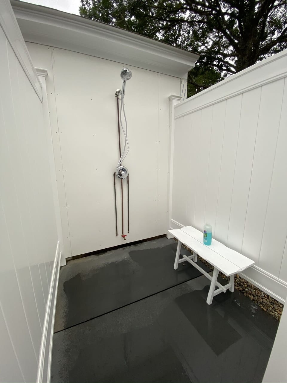 Spacious, clean, private, outdoor shower.