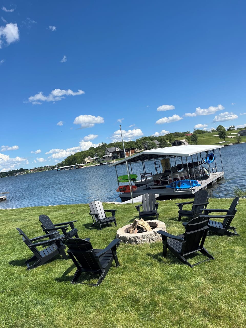 Firepit next to the late 