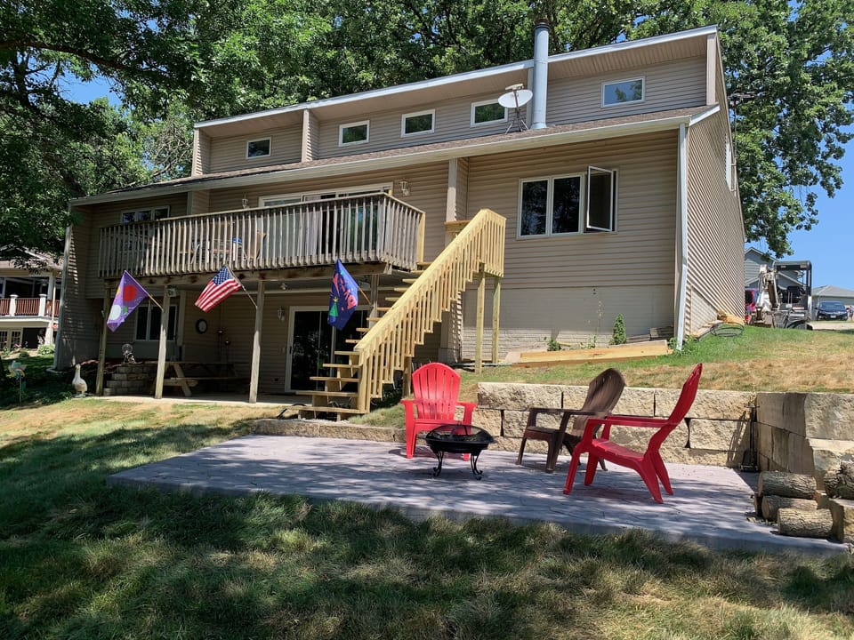 Frontyard fire pit down by the water
