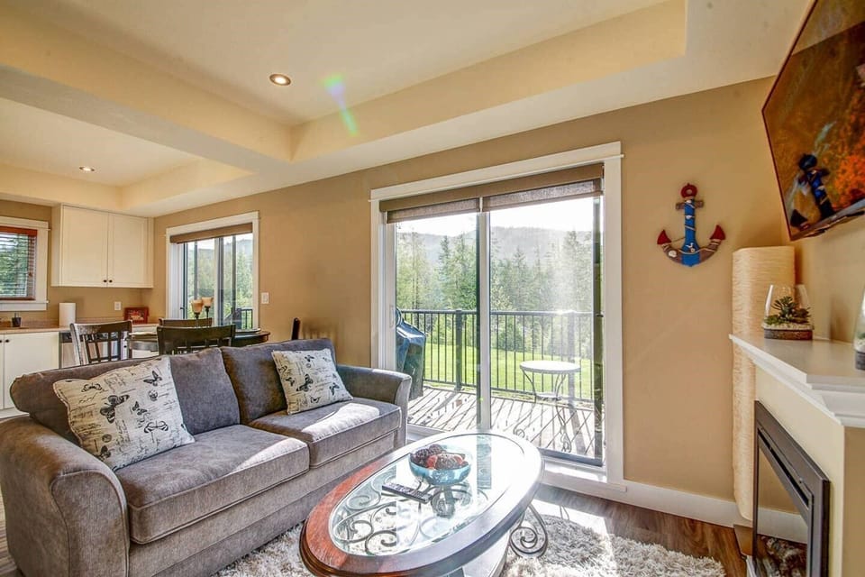 view of patio from living room - lower suite