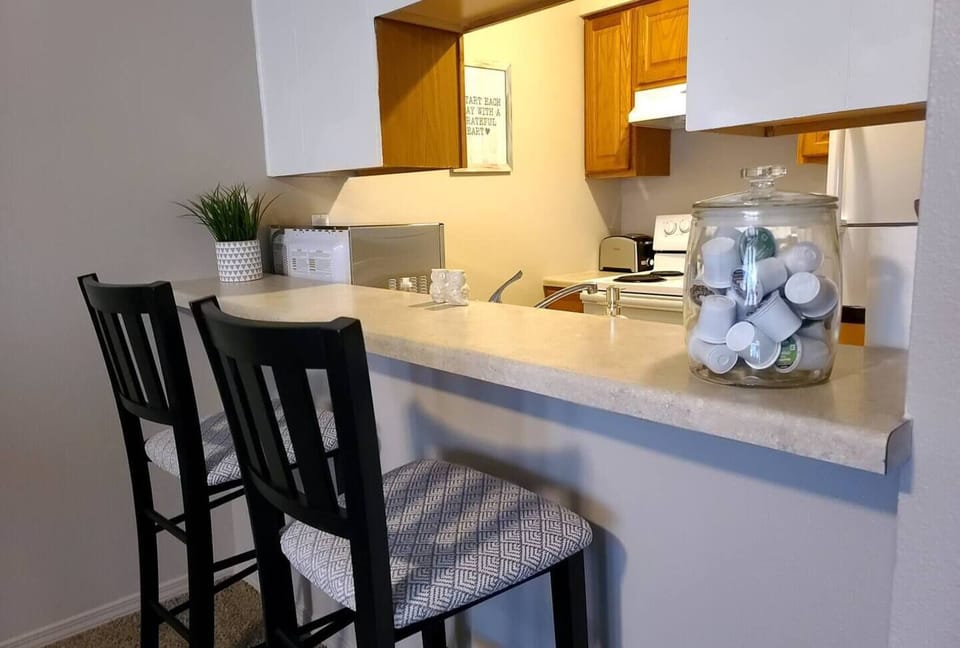 Seating for two at the breakfast bar