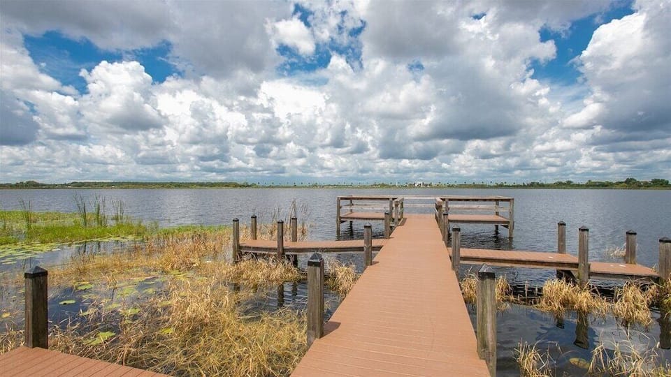 Private dock offering serene lake views, perfect for fishing or enjoying the sunset.