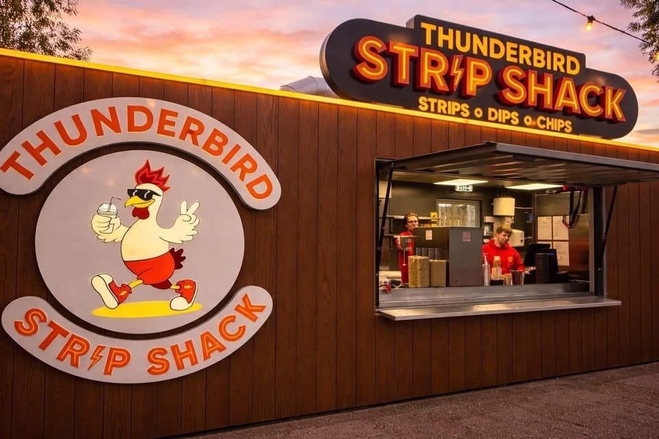 Upgrade your Highfield Grange Holiday with a bite to eat at the Thunderbird Strip Shack