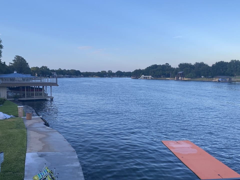 View from top of dock; large Lily Pad