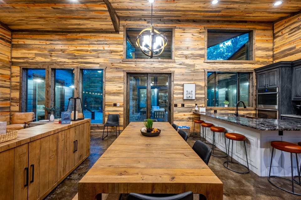 The spacious living room offers the perfect gathering space for family and friends.