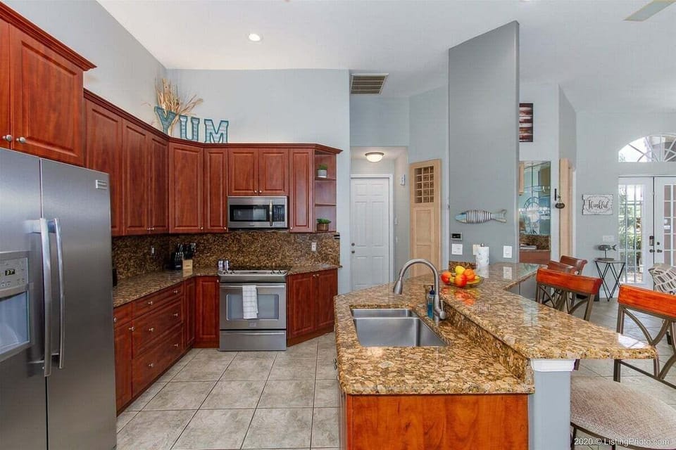 Spacious Kitchen with Bar Seating