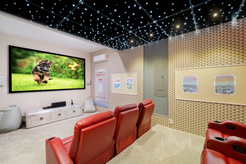 Airplane themed Theater Room