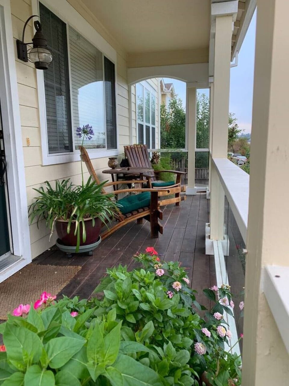 Front porch is a nice place to sit and watch the river