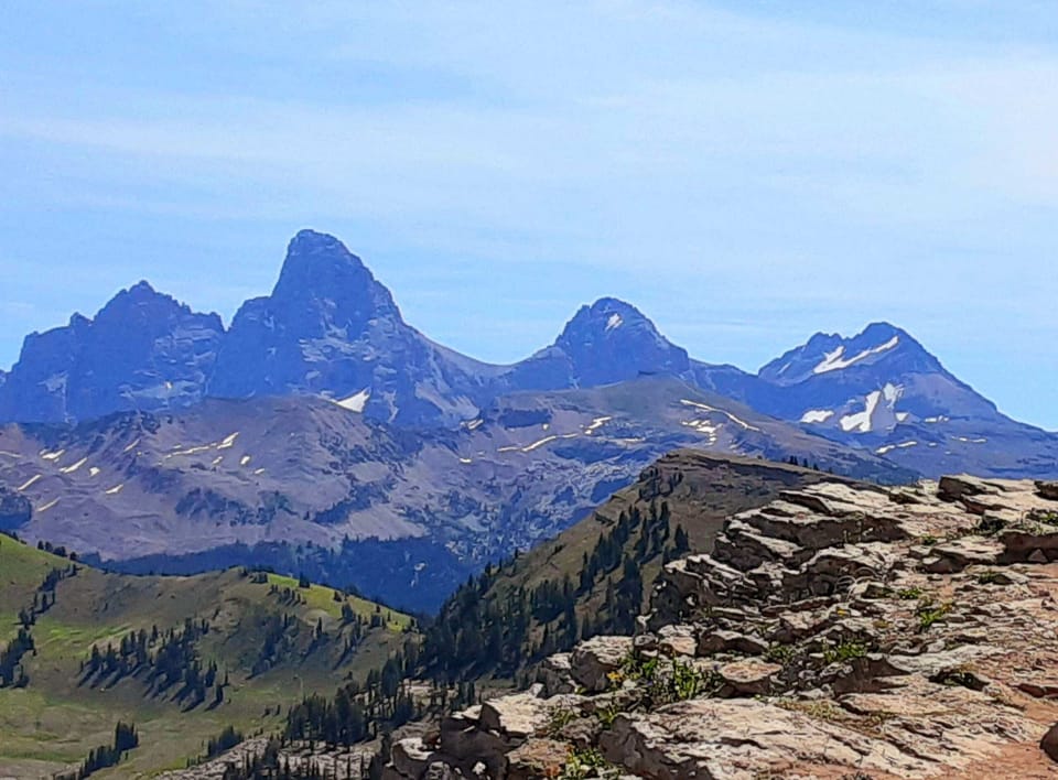 Nearby Teton Mountain range,  from our side,  in the Teton Valley.
