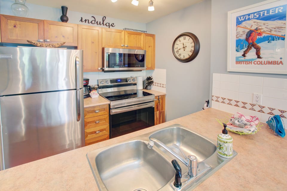 Kitchen with new SS appliances
