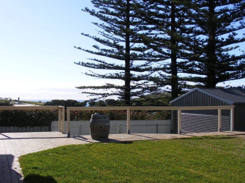 Large lawned area and bocce court