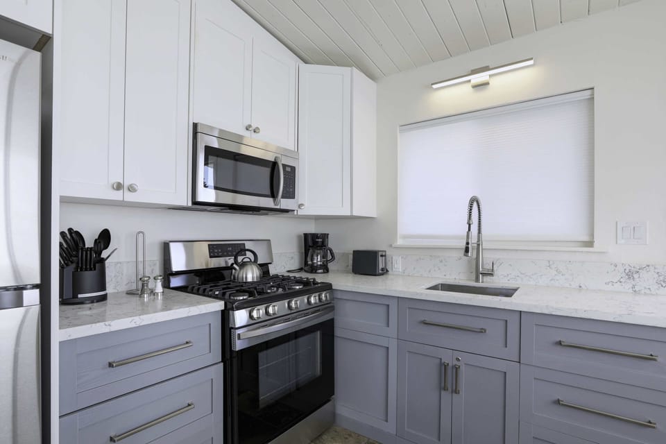 Remodeled kitchen with chef grade appliances.