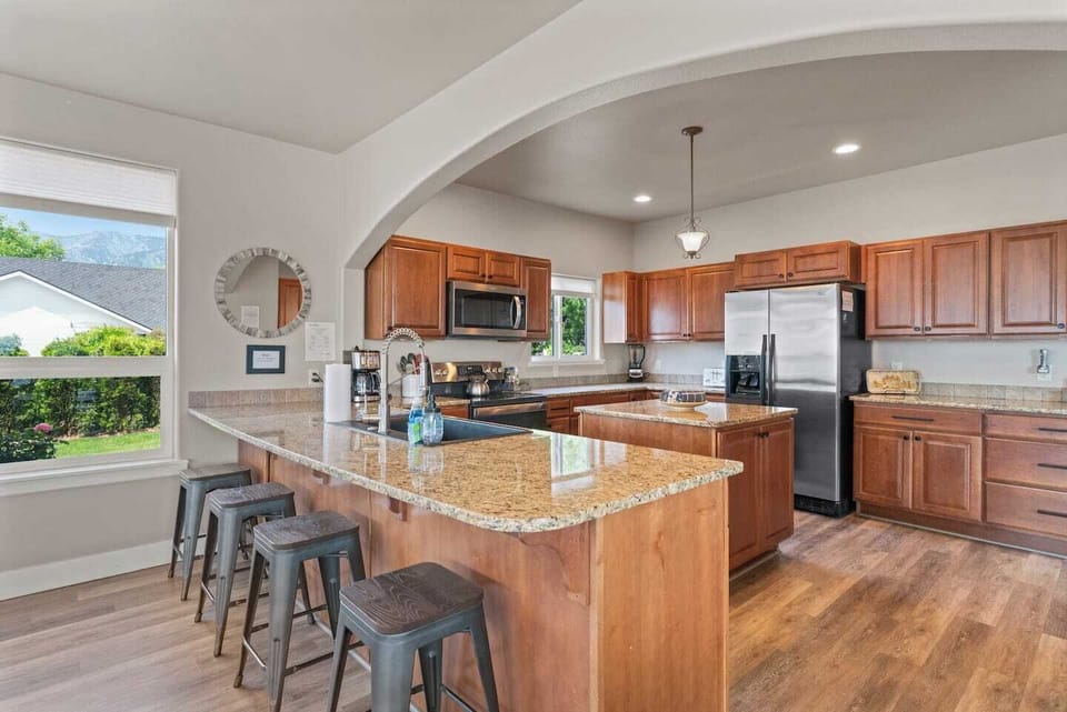 Plenty of open space with seating at the bar.