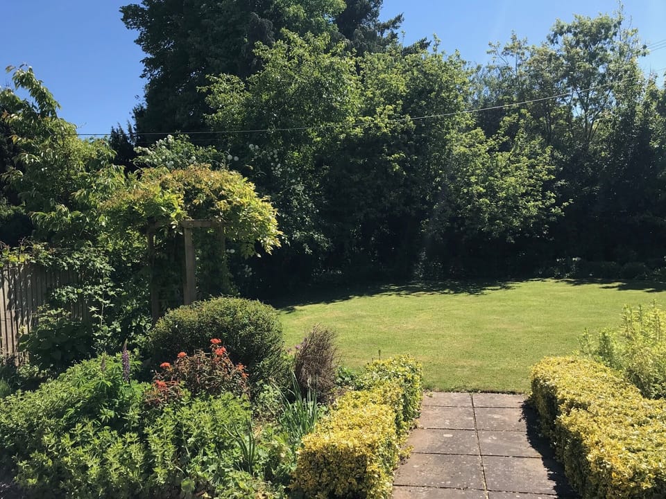 Views of the lawn from the south facing terrace