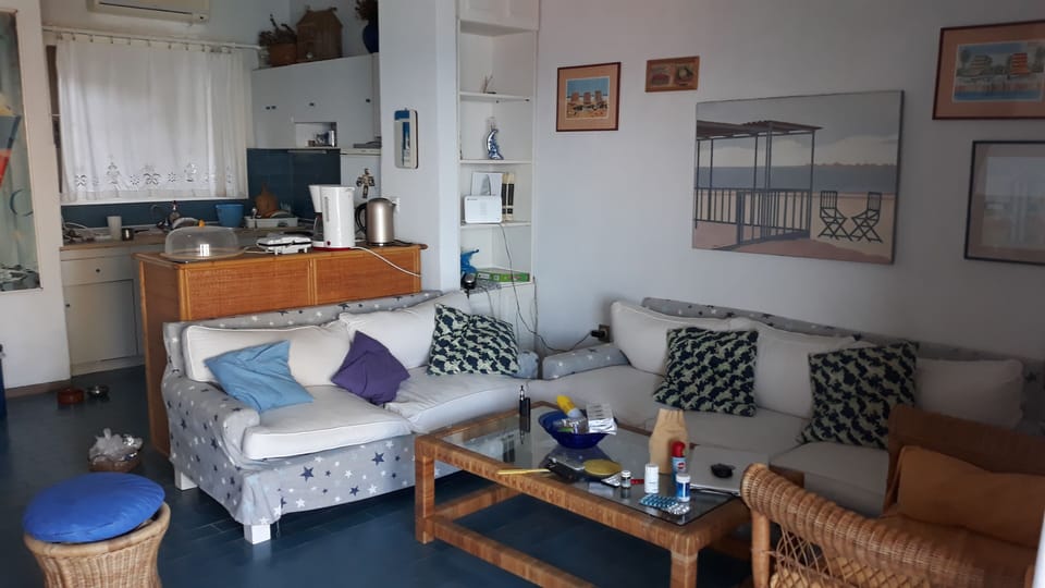 The living room with the sofas from another angle