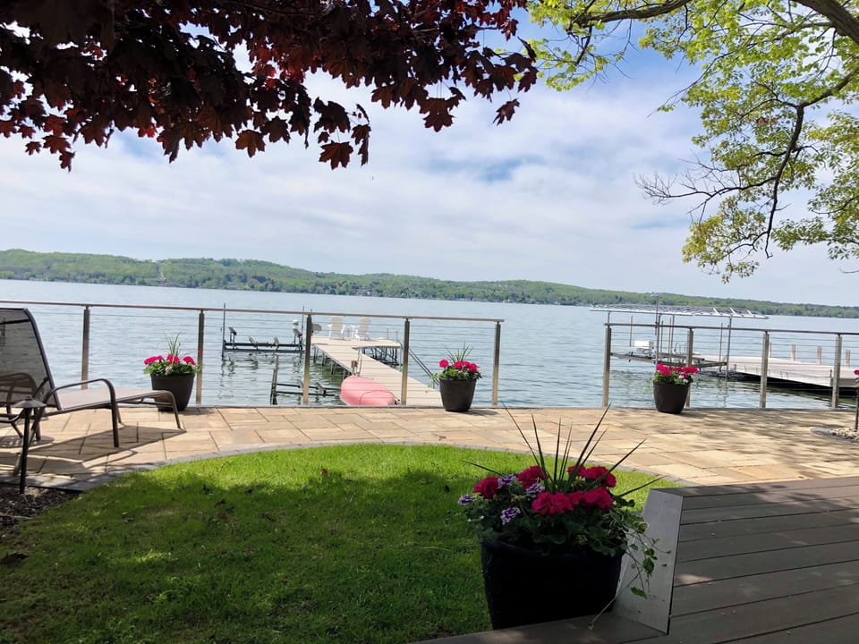 Lakefront patio