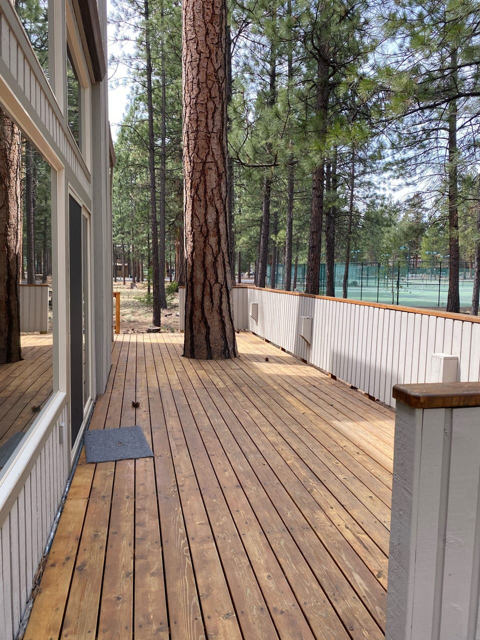Wrap around deck along the bike bath.