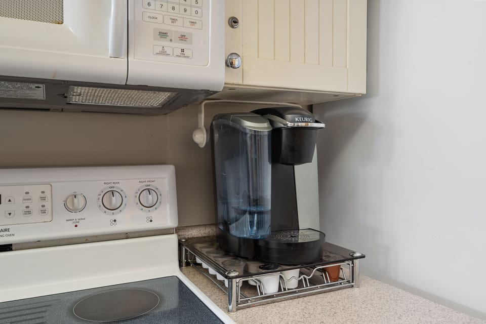 keurig k cup, also have drip coffee, and espresso machine.
