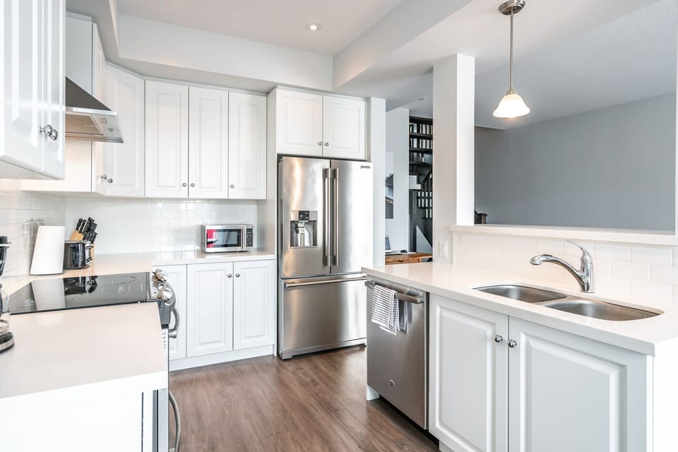 Dishwasher and full fridge with ice maker