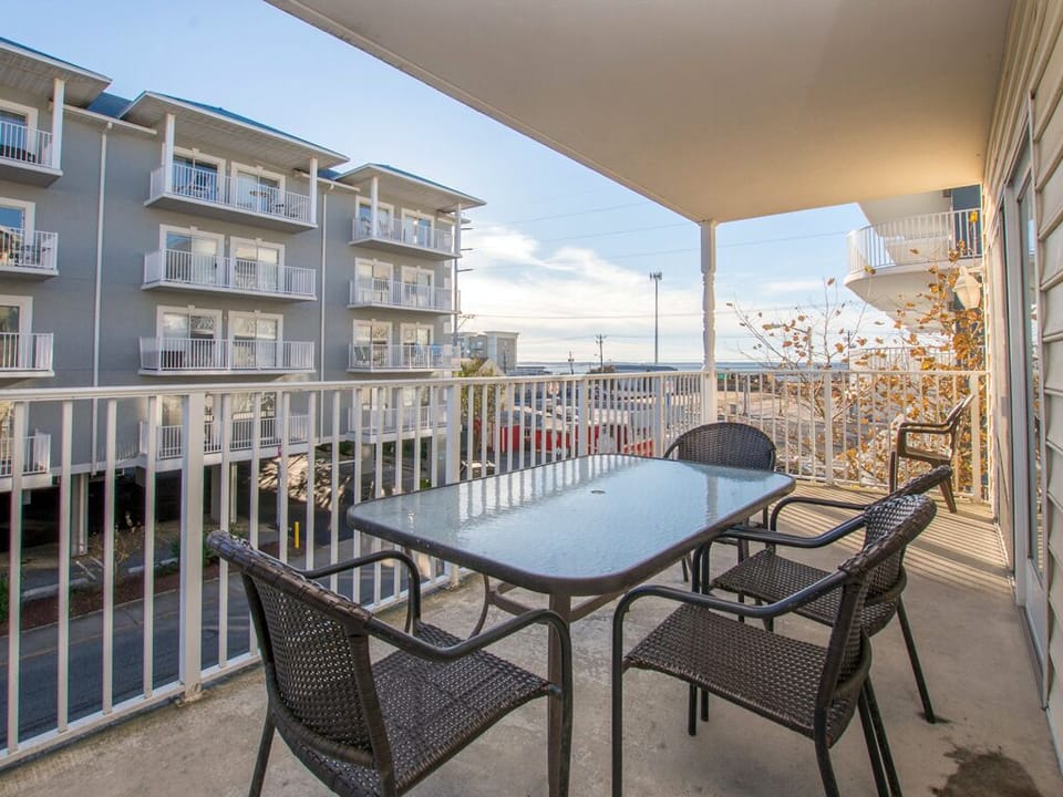 Balcony with bay view