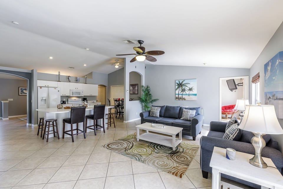 open living room and kitchen