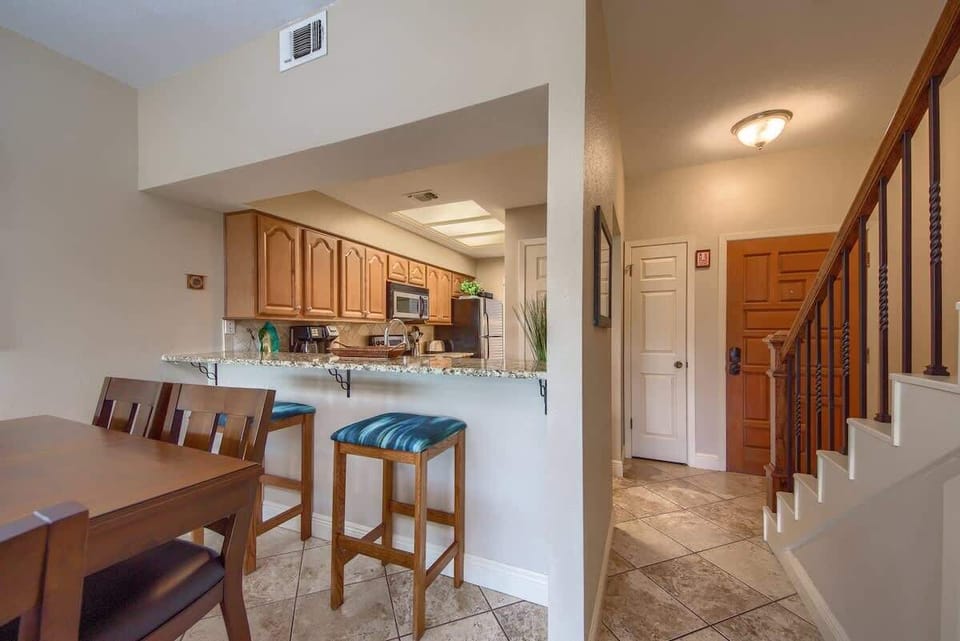 Stairs and Kitchen right inside the front door. 