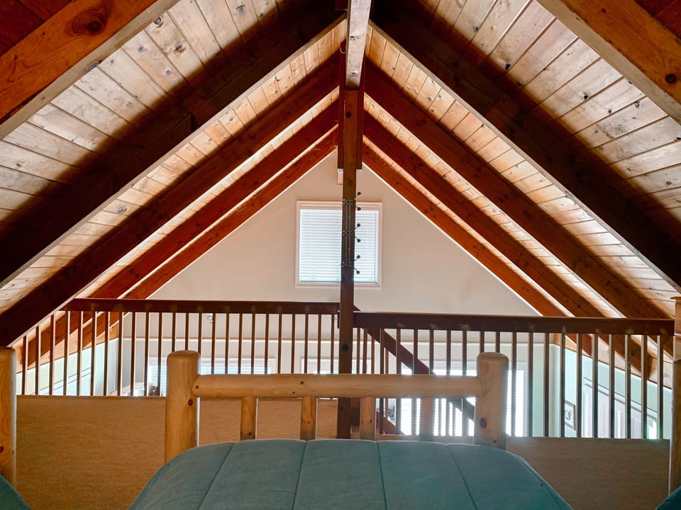 Lofted bedroom view