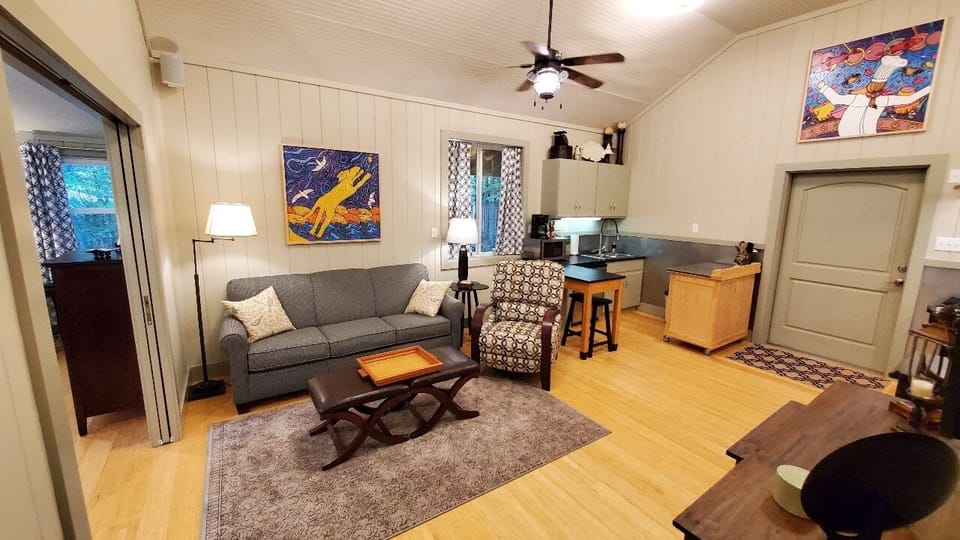 Living room with pull-out sleeper sofa.