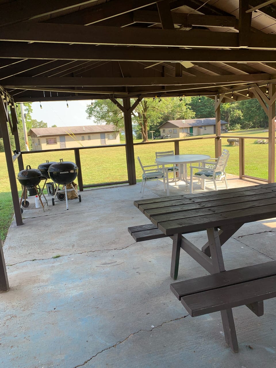Paviliion with gas and charcoal grills