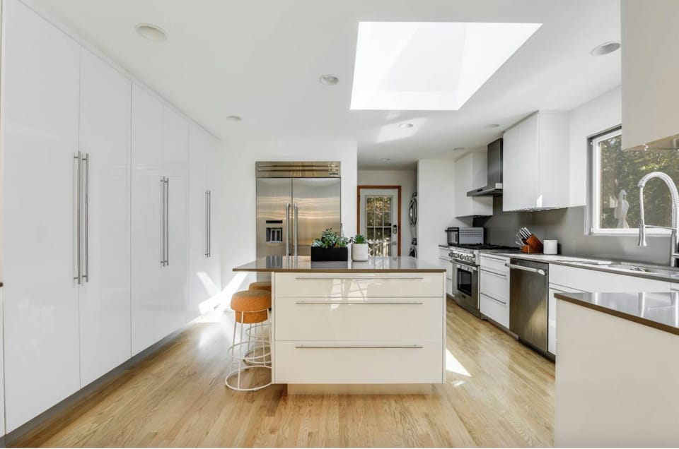 Professional-grade kitchen with high-end appliances and June Oven.