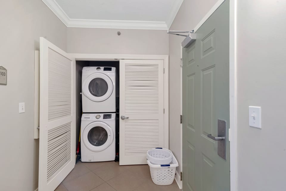 Washer and Dryer that are shared with the next door neighbor condo.