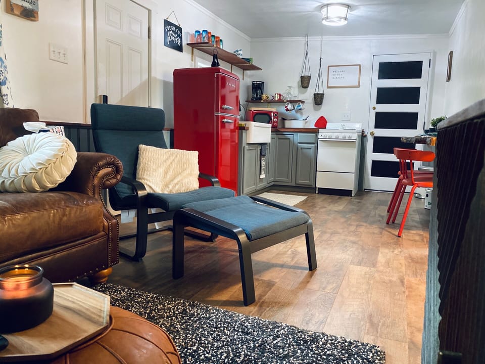Farmhouse sink in the cozy kitchen