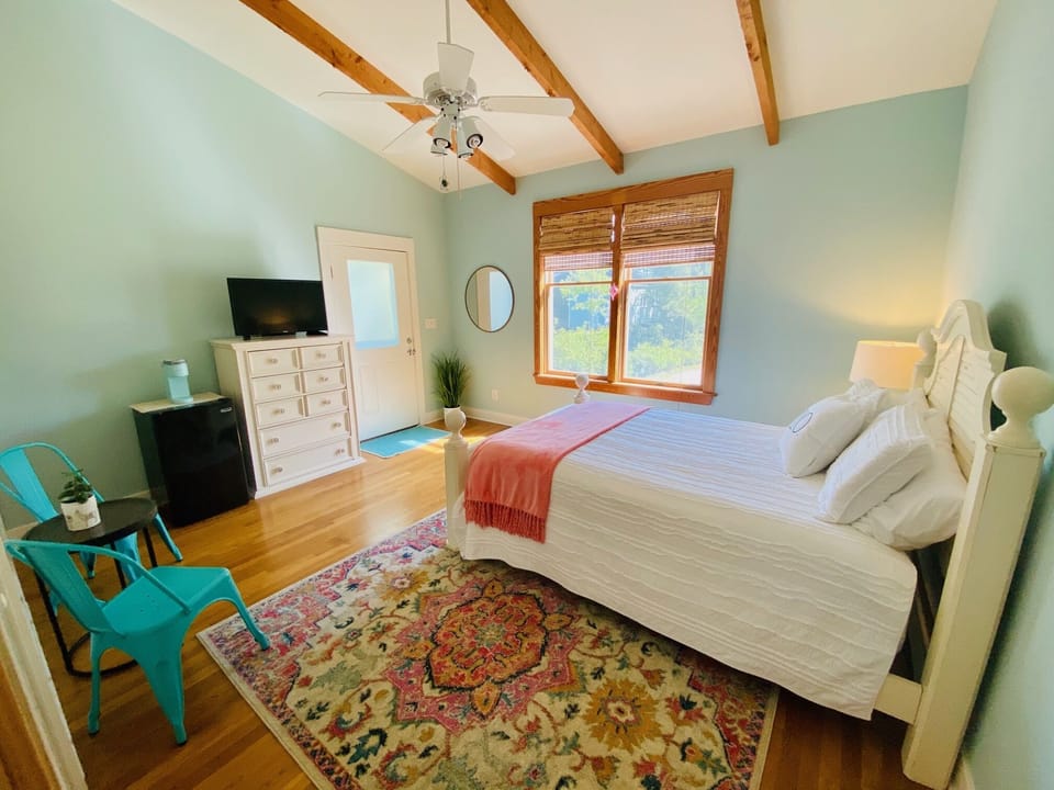 Cozy bedroom with adjustable frame queen-size bed