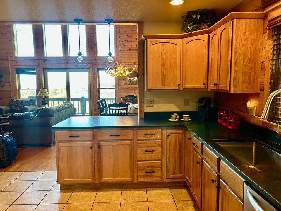 Kitchen opens right into the family room and dining space. Enjoy the view!