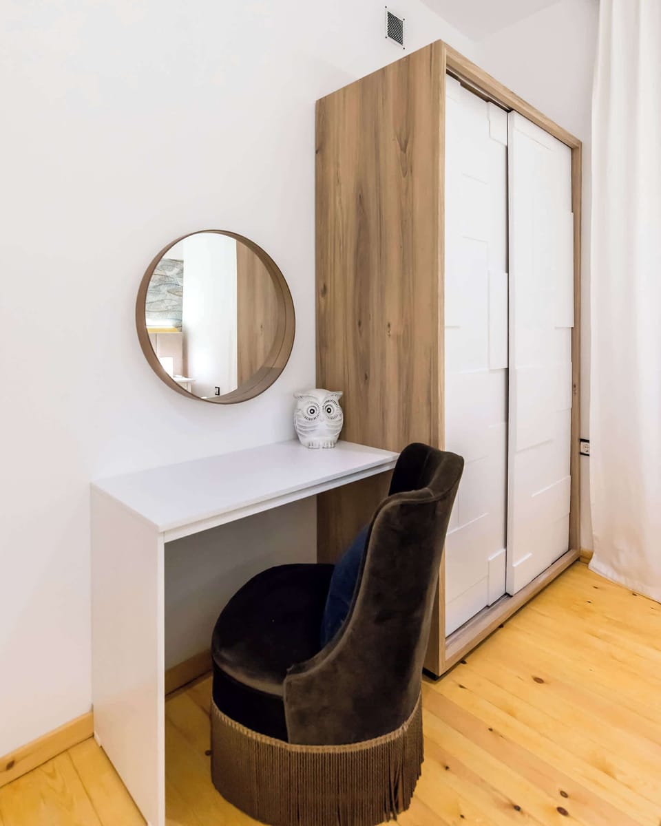 Spacious Storage and Makeup Station