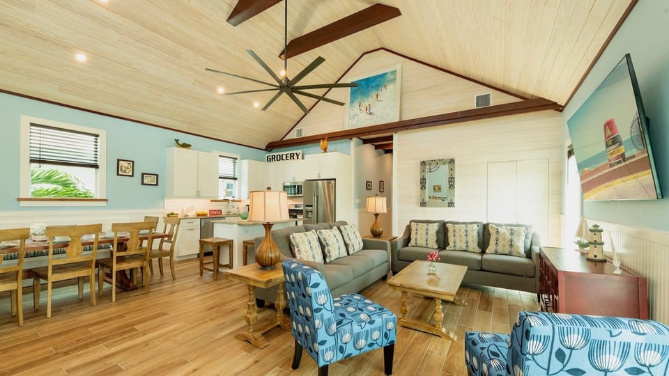 High ceilings in the living area...