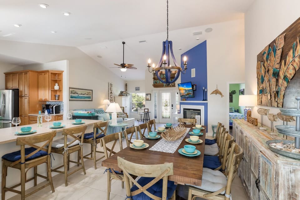 Dining room and kitchen