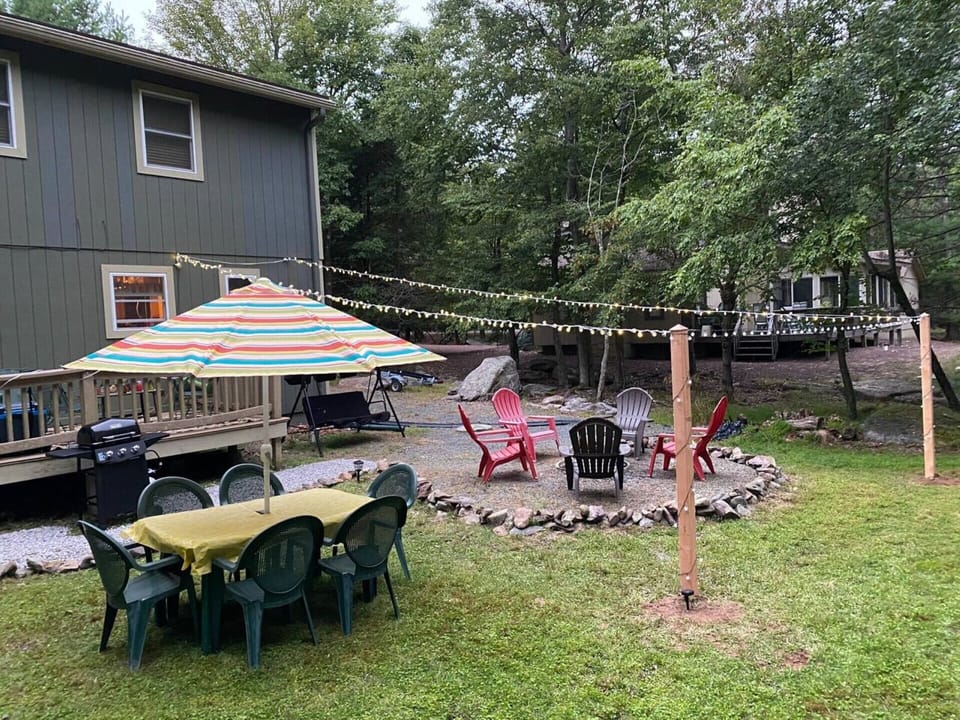 Back Yard......Fire Pit, Double Swing Chair, Table and Chairs