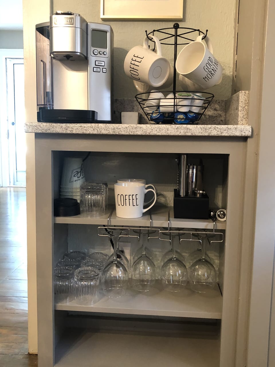 Enjoy your morning coffee or a nightcap prepared at our drink station. 