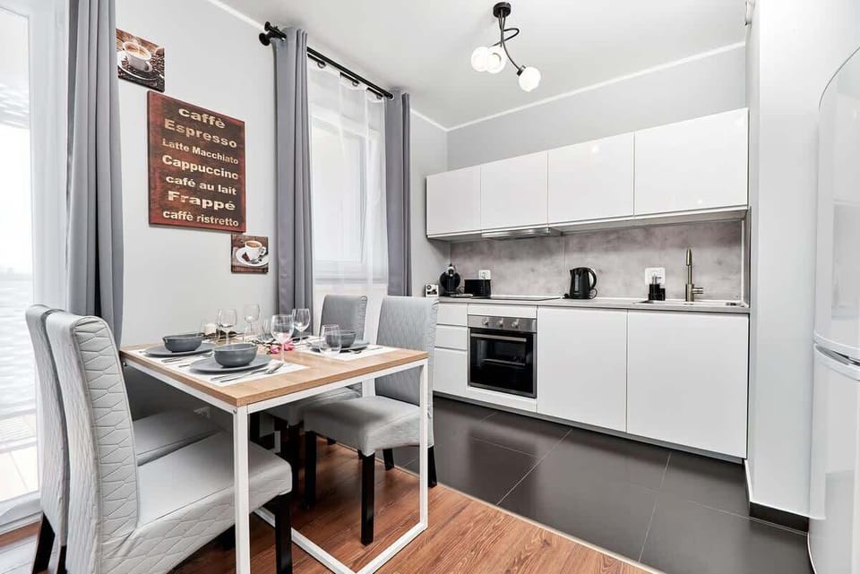The kitchenette's practical layout maximizes space and functionality.
