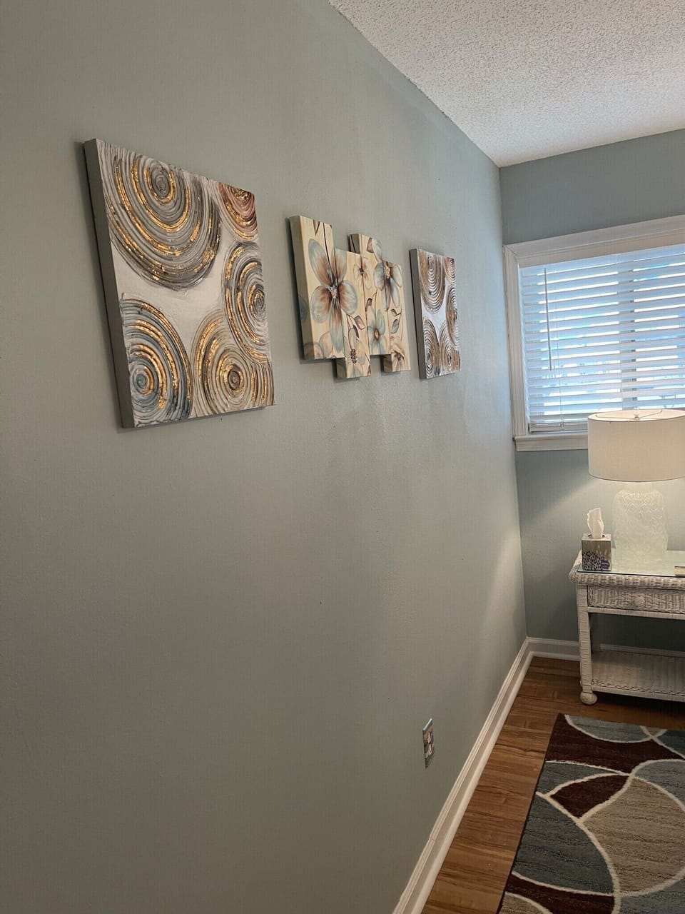 Side view of bedroom wall