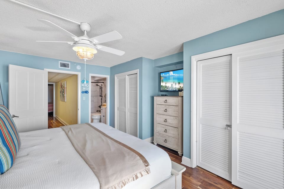 Oceanfront Master bedroom with its own private balcony and bath