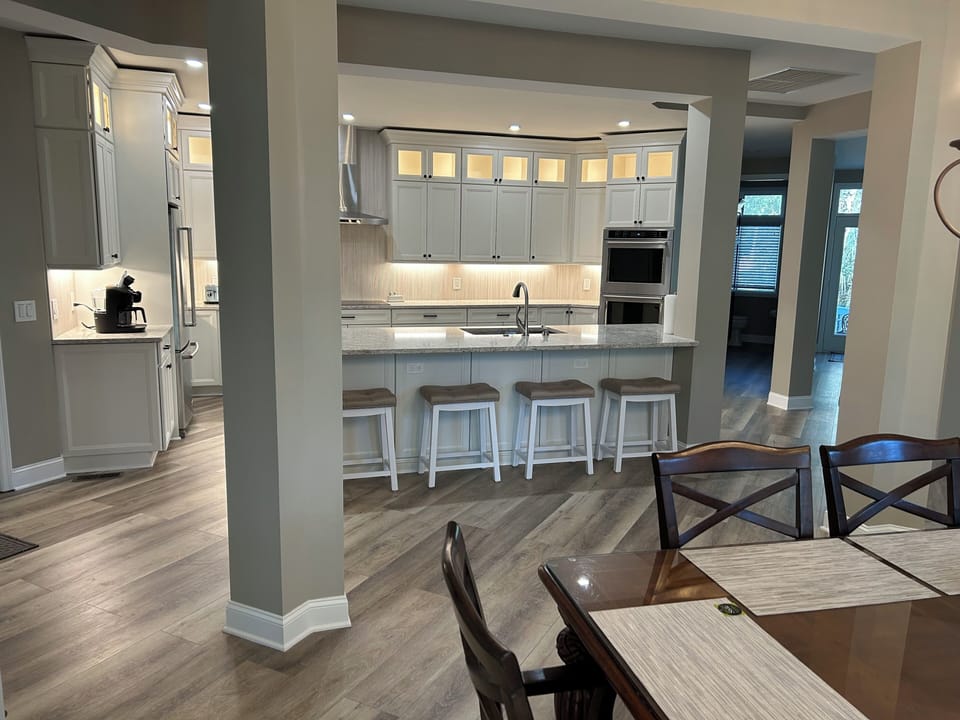 View of the kitchen from the dining room
