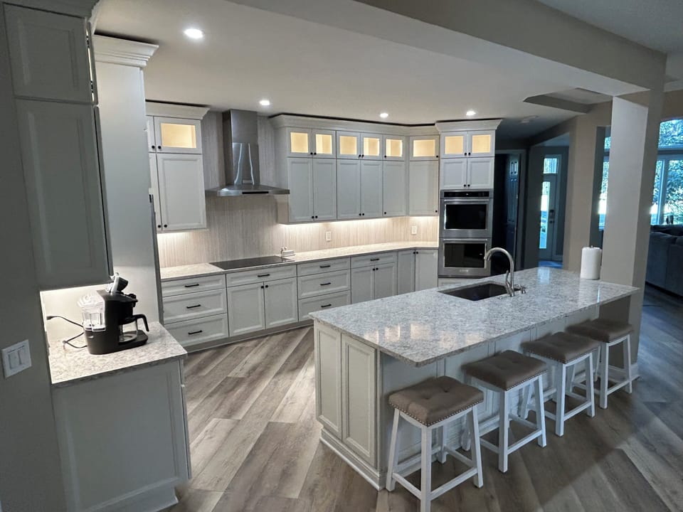 View of kitchen from stairway