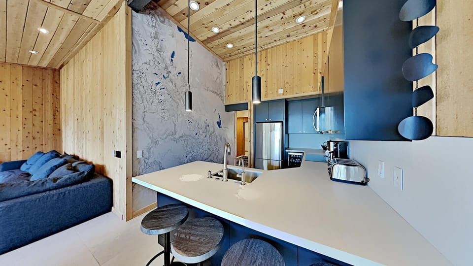Gorgeous Kitchen With Eastern Sierra Map Wall