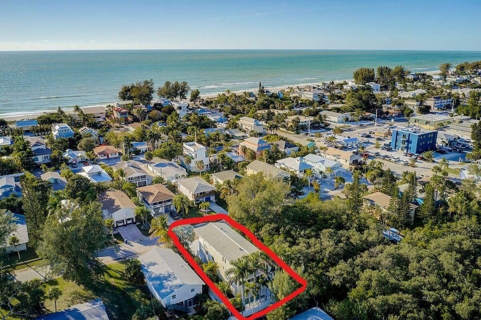 two min walk to the beach on a lush garden path