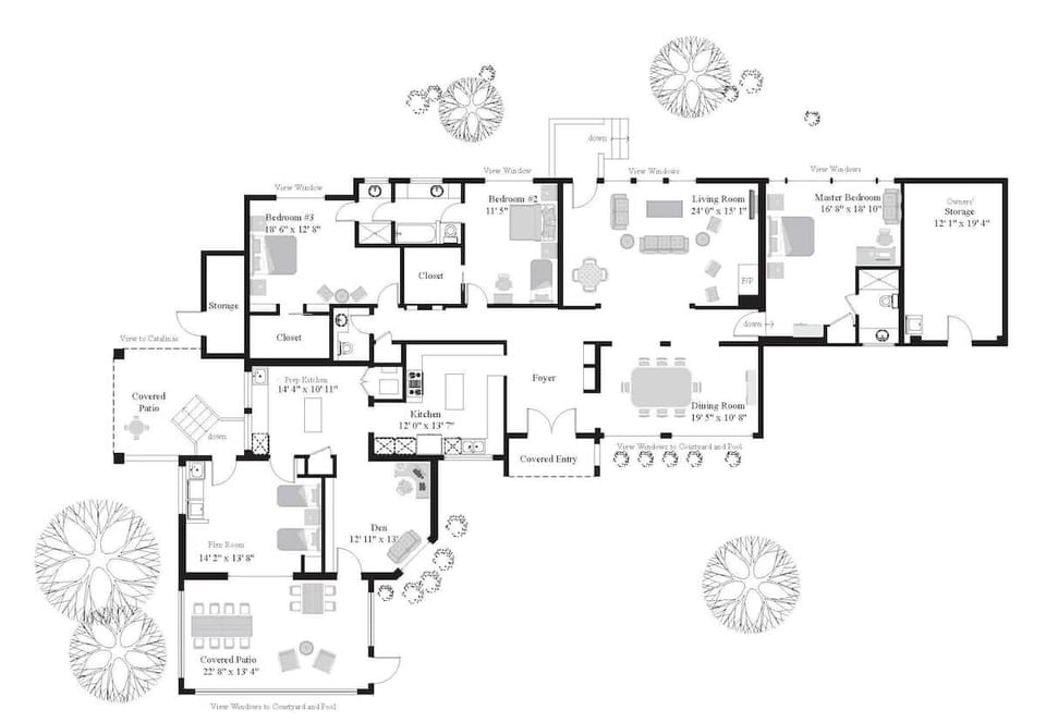 This is the general foot print of the house from an aged floorpan. Changes not reflected are the addition of ensuite in bedrooms 2 & 3 and improvements in placement of furniture.