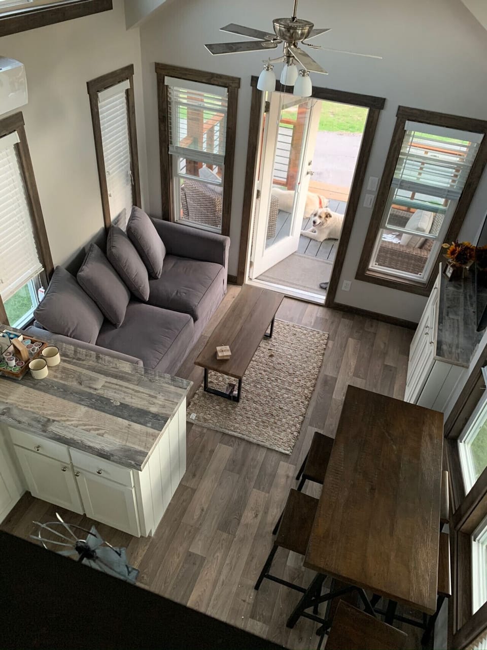 Aerial view of living space